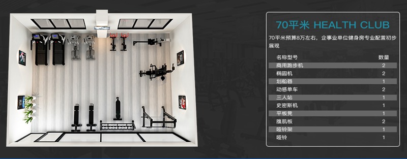 70平方健身室-YABO.COM健身器材企事业健身解决方案 70平方健身室-YABO.COM健身器材企事业健身解决方案